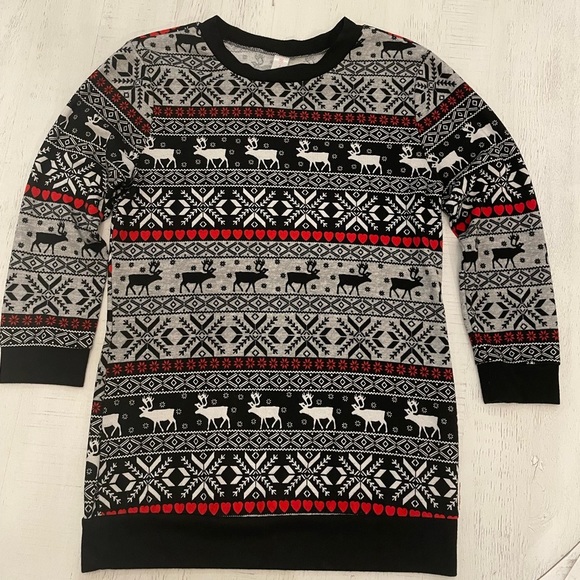 🎄No Boundaries Nordic Reindeer Lightweight Sweatshirt Sweater Top Size M 7-9 - Picture 1 of 6